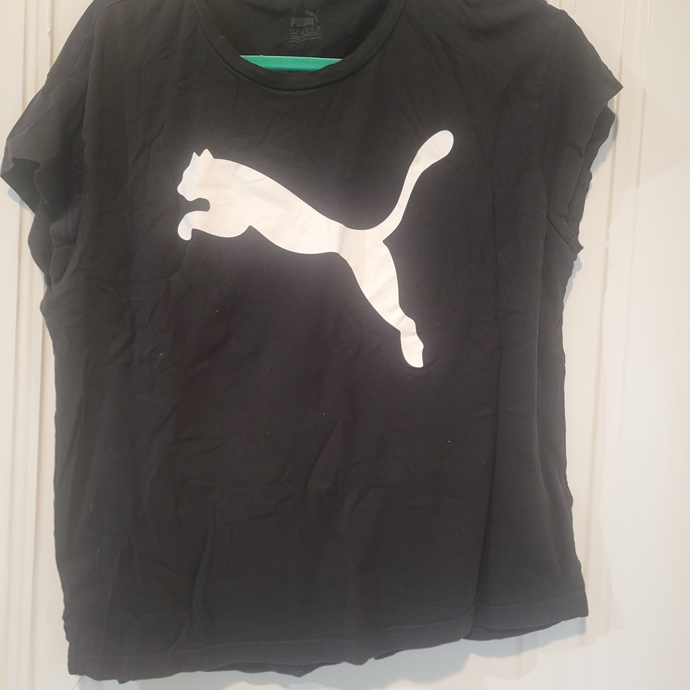 Puma Black T-Shirt with White Logo